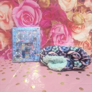 Disney Lilo & Stitch Stationery Set and Slippers - Blue and Pink